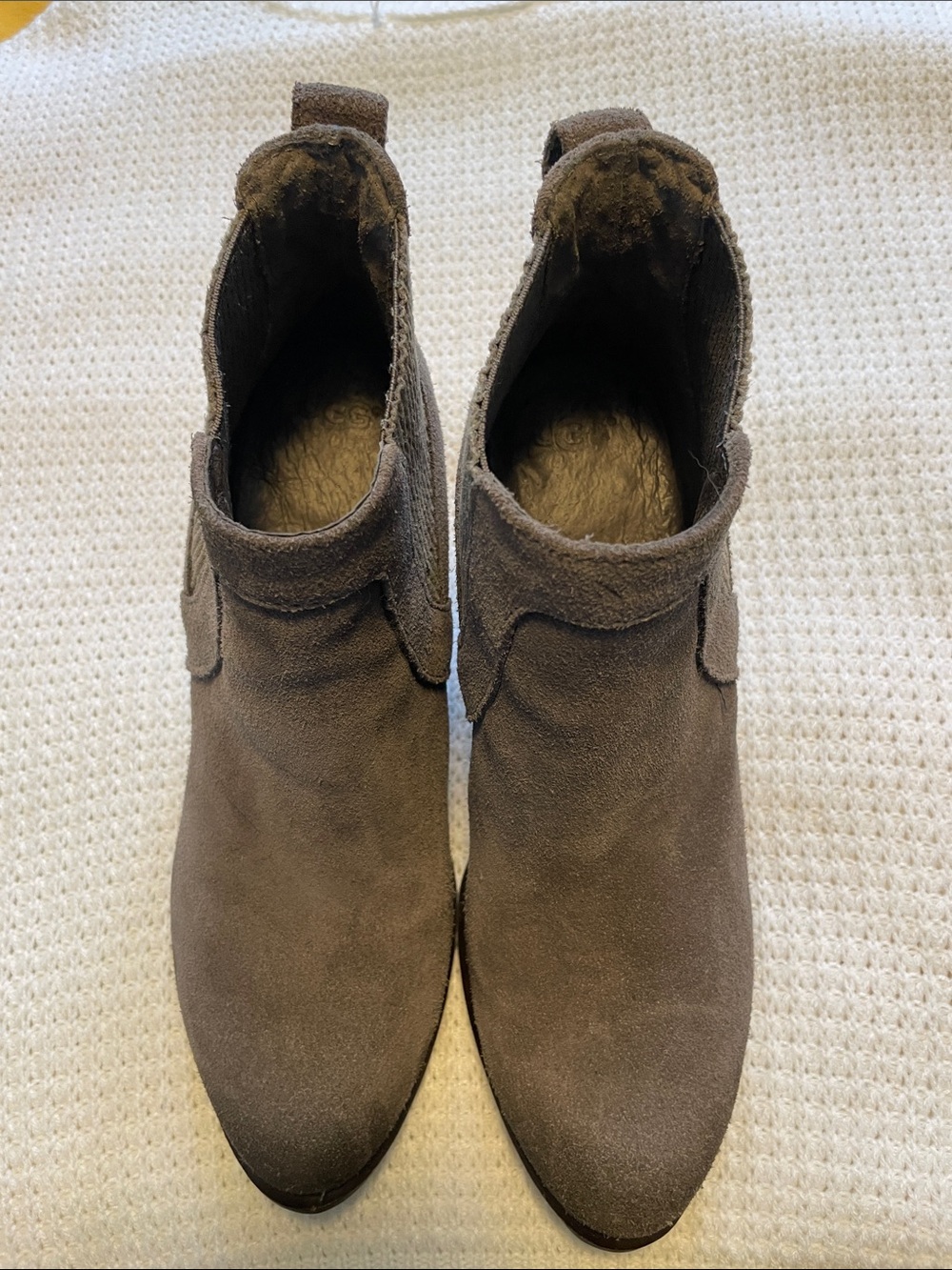 UGG Women's Grey Suede Chelsea Ankle Boots